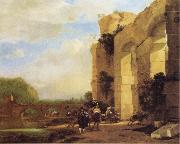 Jan Asselijn, Italian Landscape with the Ruins of a Roman Bridge and Aqueduct